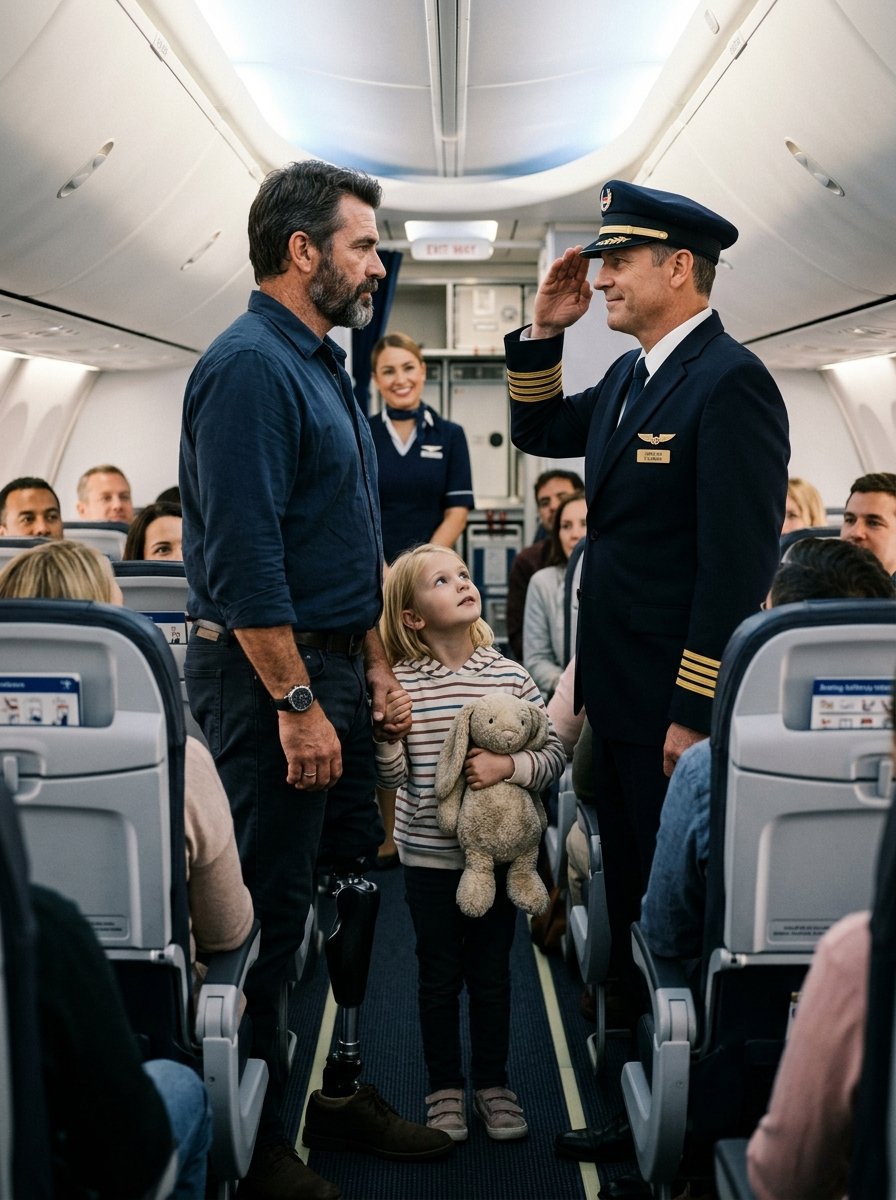 My 7-Year-Old Daughter and I Were Ordered Out of First Class. Then the Captain Saw My Veteran ID and Saluted