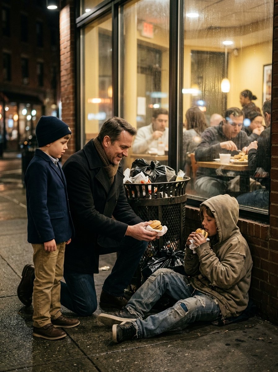 A Hungry 9-Year-Old Was Digging Through a Restaurant Trash Can. Another Boy Whispered, “Dad, We Can’t Just Sit Here”